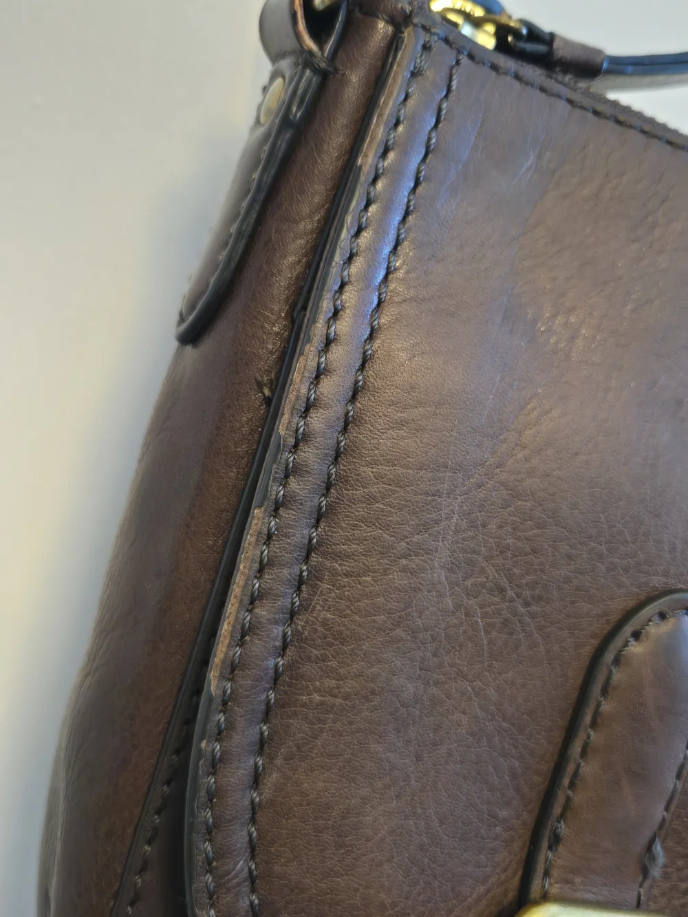 Frye Brown Leather Buckle Crossbody Bag